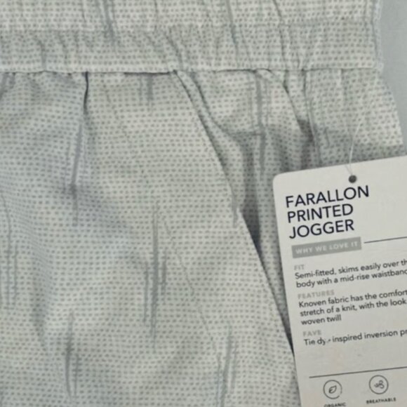 Size 3X (26) - ATHLETA - Farallon Printed Jogger Pants White Gray Dots NEW - Picture 4 of 4